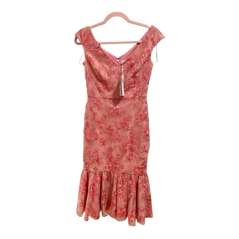 NWT Gal Meets Glam Cherry Blossom Floral Lace Midi Dress- Size 0 - Picture 3 of 6